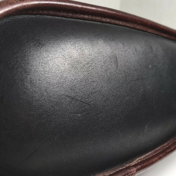 Bucket Bag Vtg Black Leather Brown Reptile Print - Picture 7 of 8